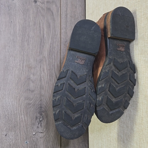 Women's Sorel Dark Brown Water Proof Leather Boots sz 7.5 - Picture 6 of 9